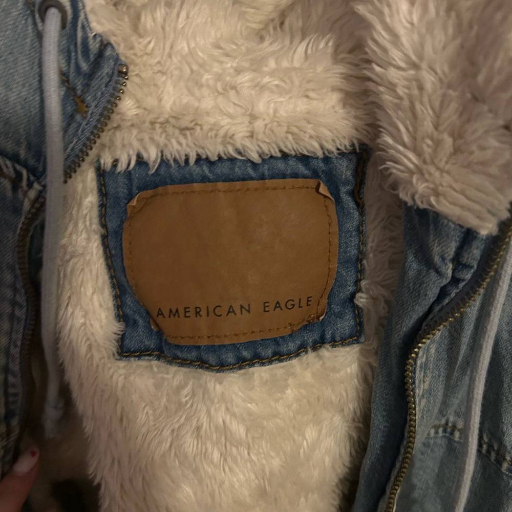American Eagle Outfitters Denim Jacket with Faux Fur - Picture 3 of 4